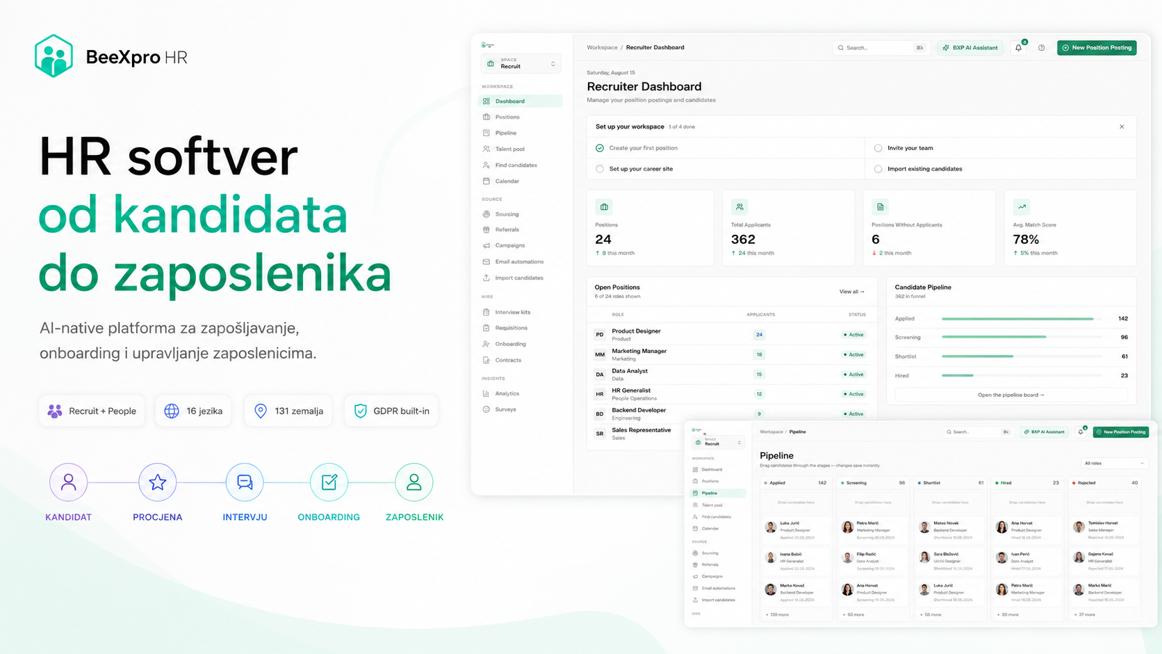 BeeXpro HR – AI-native HR software for recruitment, onboarding and employee management in one connected platform.